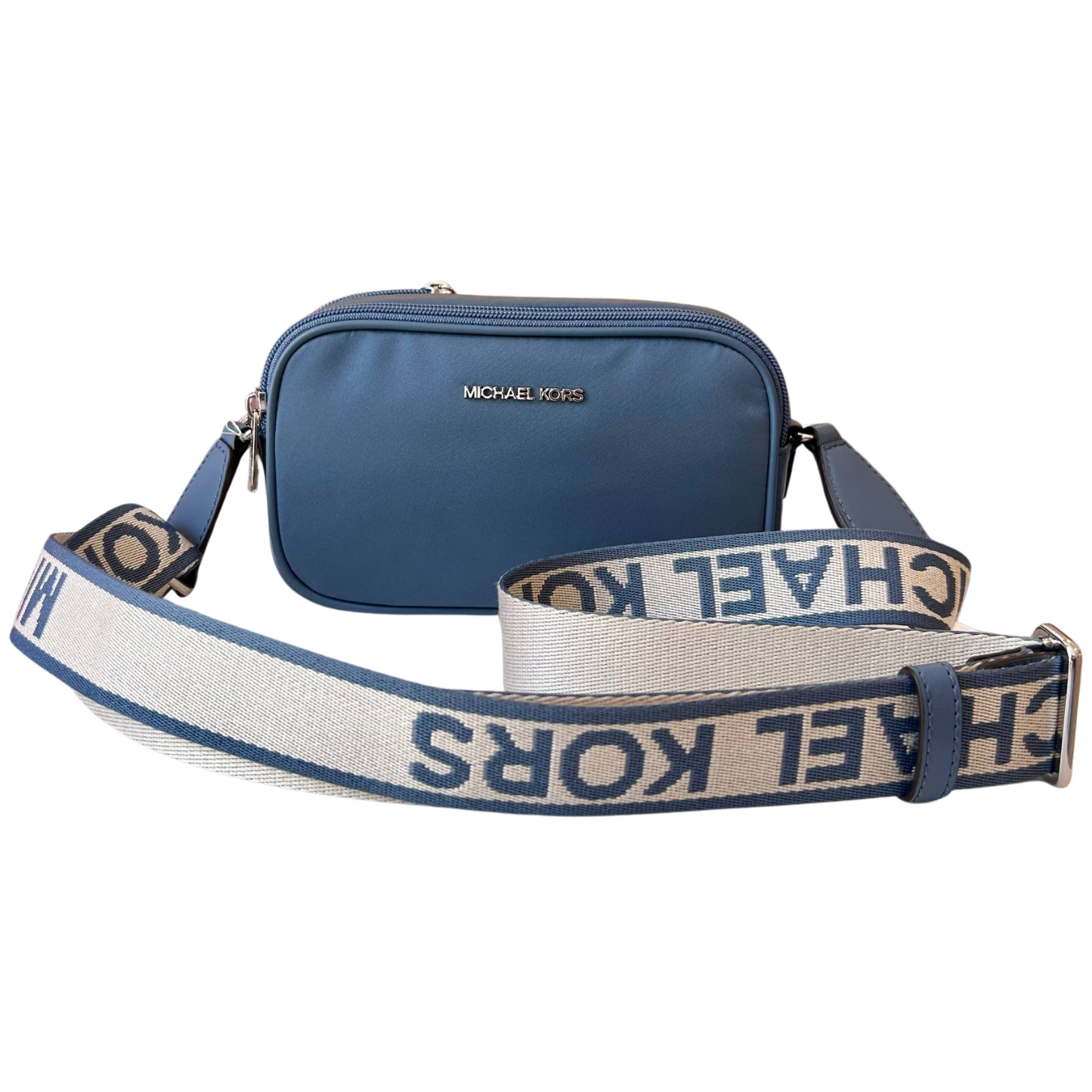 Michael Kors Crossbody Azul Tela Ajustable