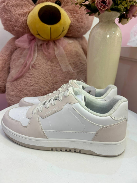 Tenis Calvin Klein Blancos Con Café 27 Mx