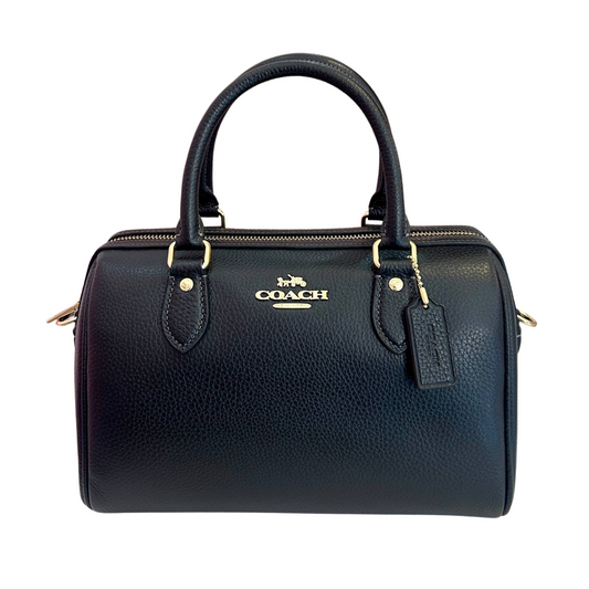 Bolso Crossbosy Coach Negro Con Dorado